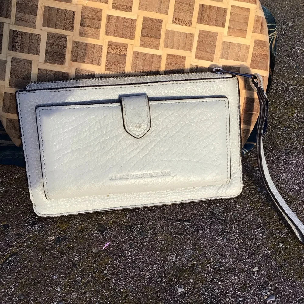 Aimee Kestenberg Mint Green Leather Wristlet Wallet